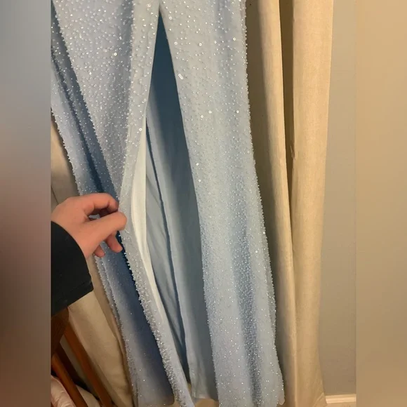 Windsor Light Blue Beaded Gown - Picture 5 of 7